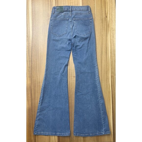 Wild Fables Womens High Rise Casual Blue Flared Denim Jeans Size 0/XS - Picture 3 of 14